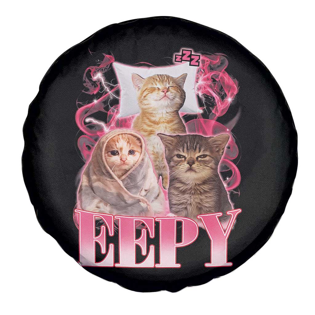 Eepy Sleepy Cats Y2K Bootleg Meme Graphic Spare Tire Cover Funny Internet Culture Humor