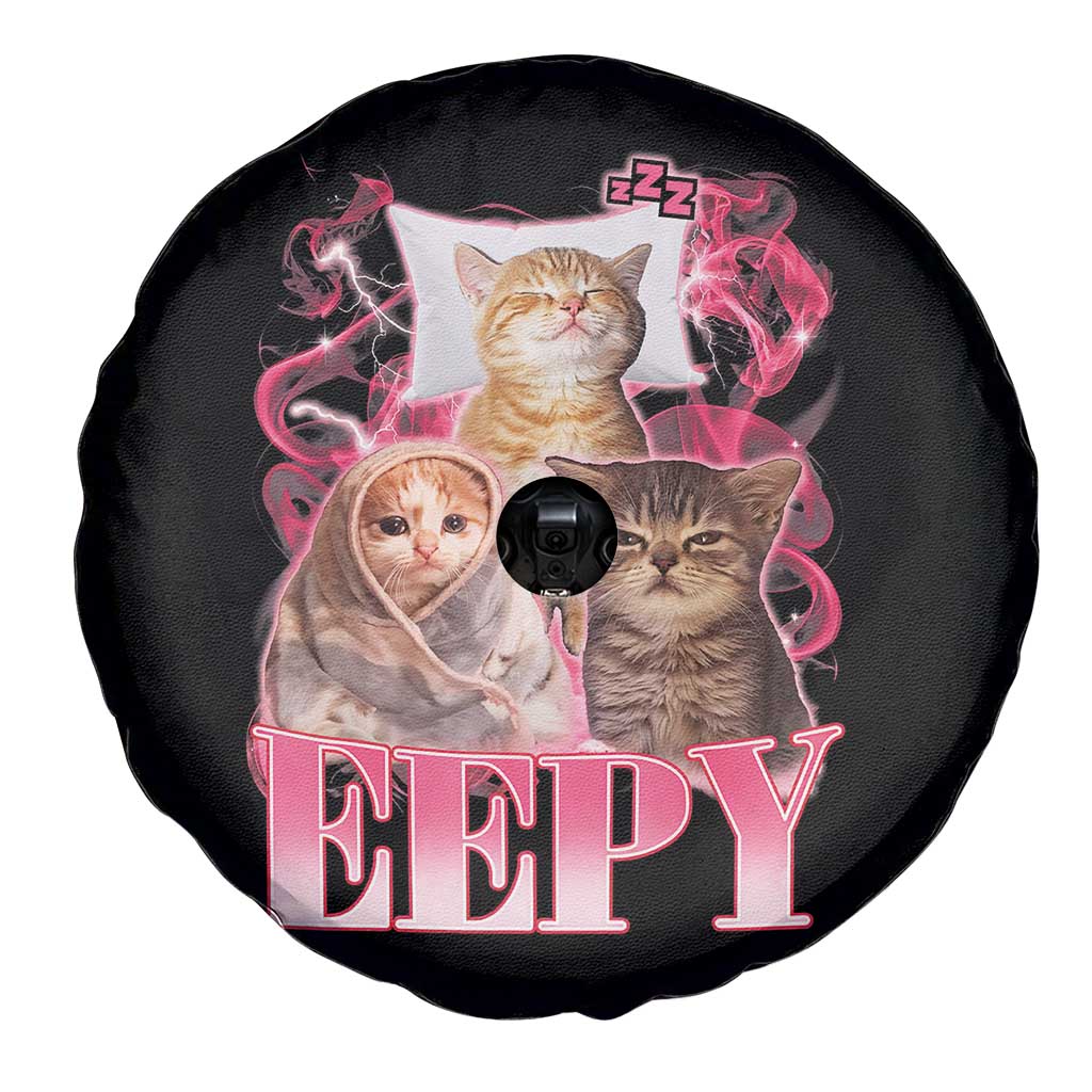 Eepy Sleepy Cats Y2K Bootleg Meme Graphic Spare Tire Cover Funny Internet Culture Humor