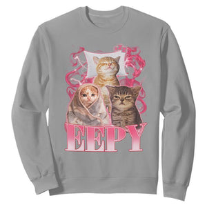 Eepy Sleepy Cats Y2K Bootleg Meme Graphic Sweatshirt Funny Internet Culture Humor
