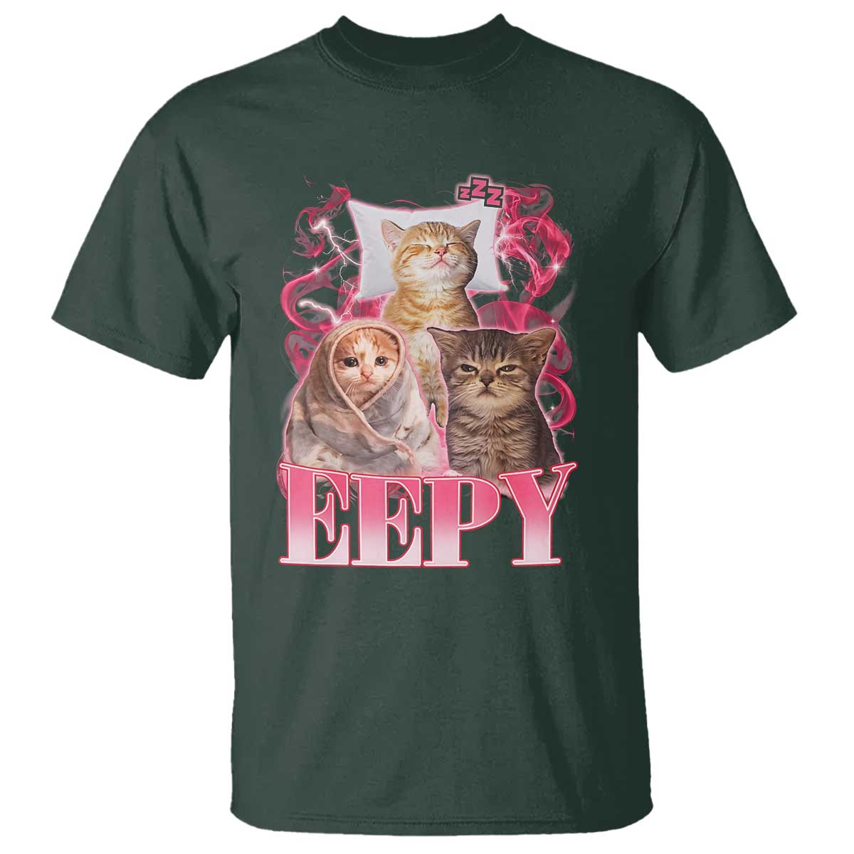 Eepy Sleepy Cats Y2K Bootleg Meme Graphic T Shirt Funny Internet Culture Humor