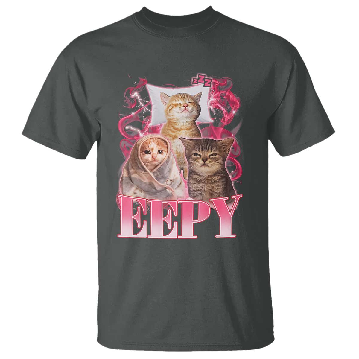 Eepy Sleepy Cats Y2K Bootleg Meme Graphic T Shirt Funny Internet Culture Humor