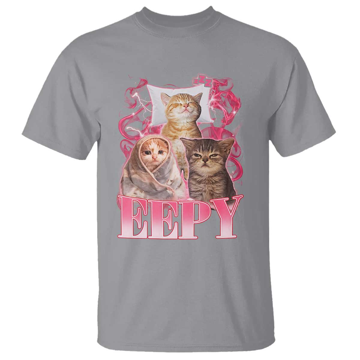 Eepy Sleepy Cats Y2K Bootleg Meme Graphic T Shirt Funny Internet Culture Humor