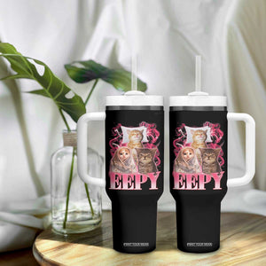 Eepy Sleepy Cats Y2K Bootleg Meme Graphic Tumbler With Handle Funny Internet Culture Humor