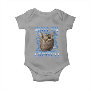 Funny Cat Blue Flame Y2K Bootleg Meme Graphic Baby Onesie Wait Im Goated Retro Internet Culture Humor