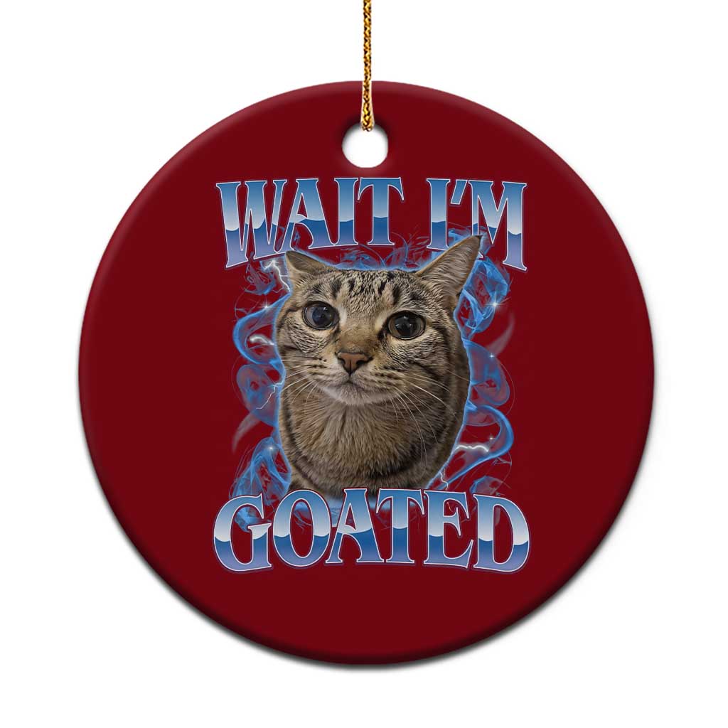 Funny Cat Blue Flame Y2K Bootleg Meme Graphic Ceramic Ornament Wait Im Goated Retro Internet Culture Humor TS02 1pc Red Print Your Wear