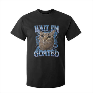 Funny Cat Blue Flame Y2K Bootleg Meme Graphic T Shirt For Kid Wait Im Goated Retro Internet Culture Humor