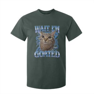 Funny Cat Blue Flame Y2K Bootleg Meme Graphic T Shirt For Kid Wait Im Goated Retro Internet Culture Humor