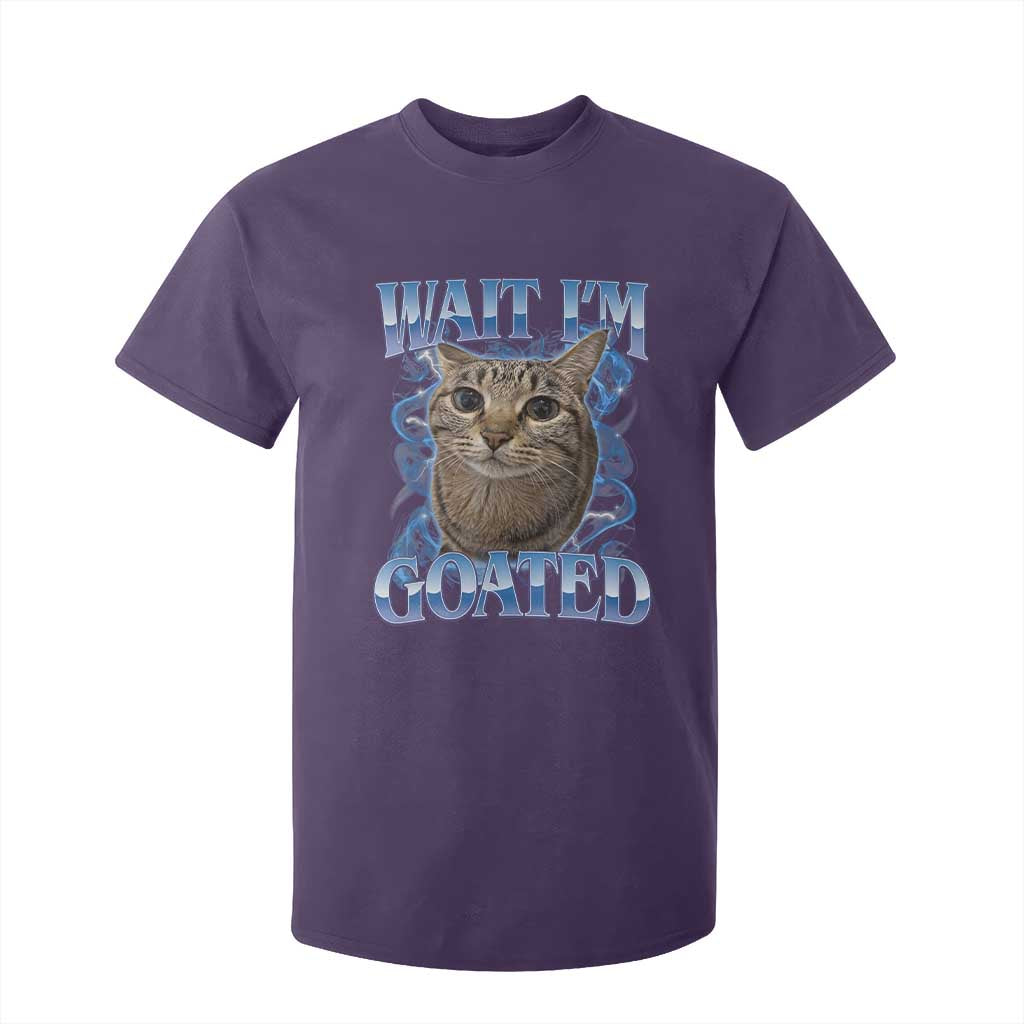Funny Cat Blue Flame Y2K Bootleg Meme Graphic T Shirt For Kid Wait Im Goated Retro Internet Culture Humor