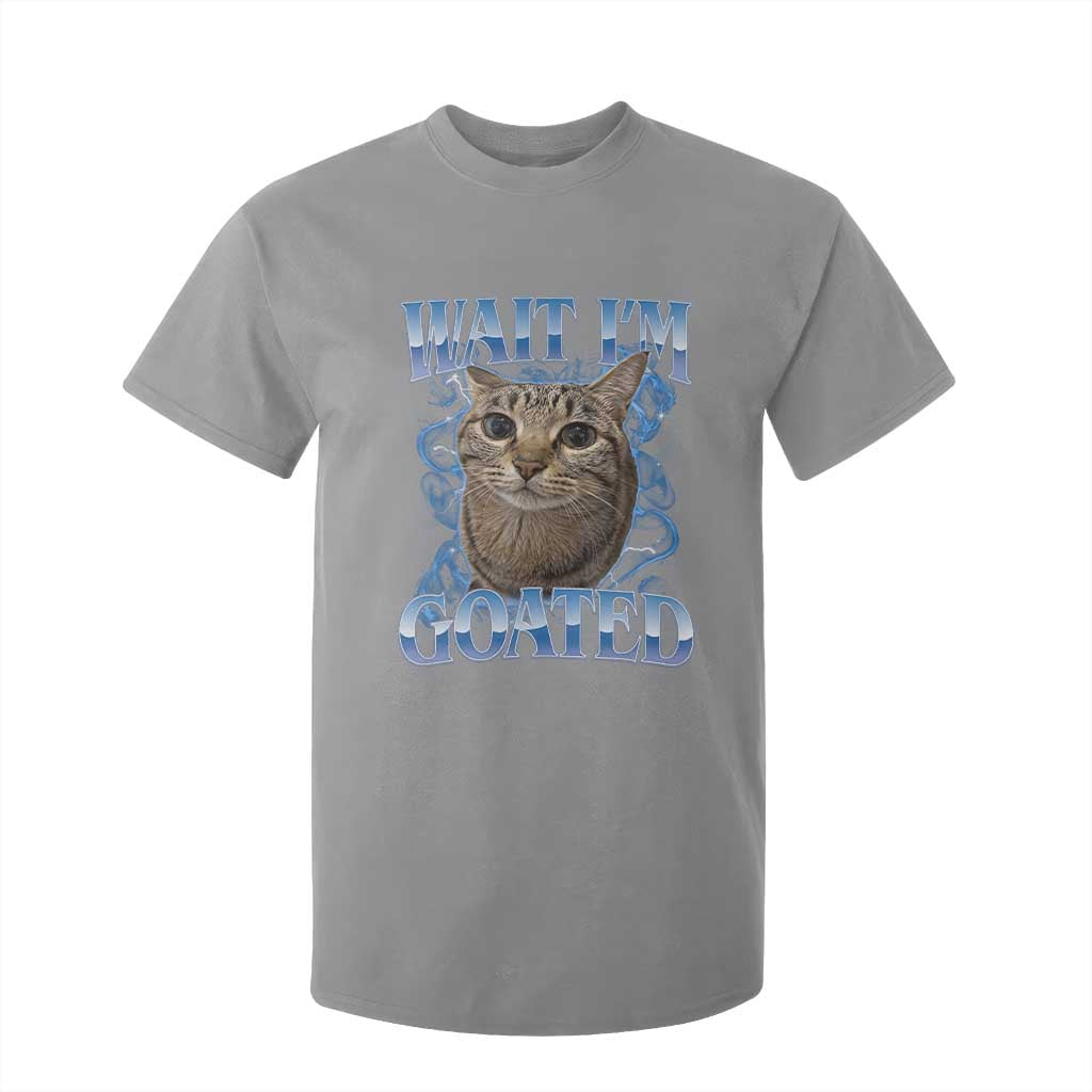 Funny Cat Blue Flame Y2K Bootleg Meme Graphic T Shirt For Kid Wait Im Goated Retro Internet Culture Humor