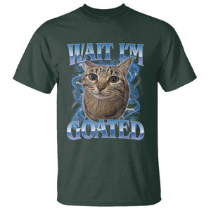 Funny Cat Blue Flame Y2K Bootleg Meme Graphic T Shirt Wait Im Goated Retro Internet Culture Humor