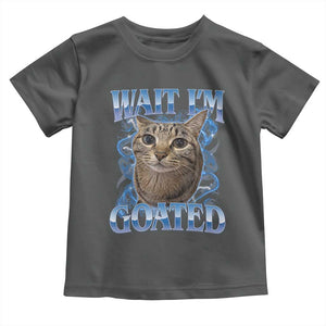 Funny Cat Blue Flame Y2K Bootleg Meme Graphic Toddler T Shirt Wait Im Goated Retro Internet Culture Humor