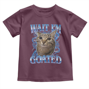 Funny Cat Blue Flame Y2K Bootleg Meme Graphic Toddler T Shirt Wait Im Goated Retro Internet Culture Humor