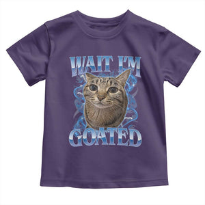 Funny Cat Blue Flame Y2K Bootleg Meme Graphic Toddler T Shirt Wait Im Goated Retro Internet Culture Humor