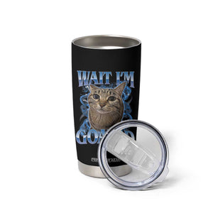 Funny Cat Blue Flame Y2K Bootleg Meme Graphic Tumbler Cup Wait Im Goated Retro Internet Culture Humor