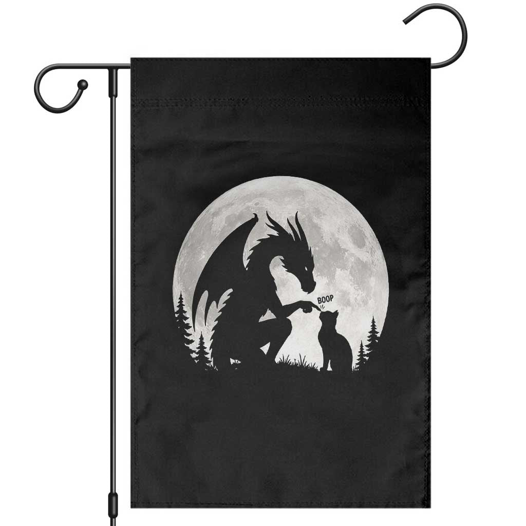 Dragon Boop Cat Full Moon Graphic Garden Flag Cute Fantasy Animal RPG Gamers TS02 Black Print Your Wear