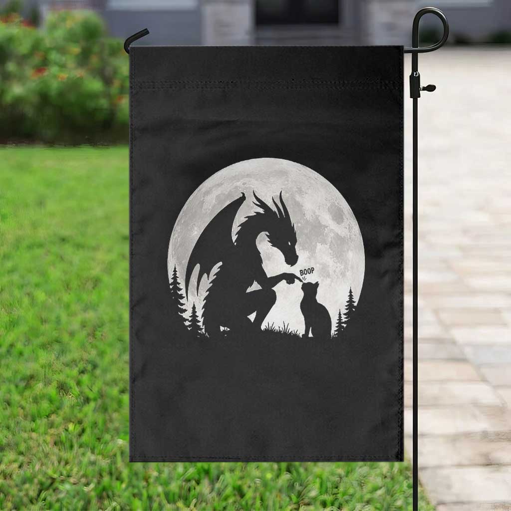 Dragon Boop Cat Full Moon Graphic Garden Flag Cute Fantasy Animal RPG Gamers