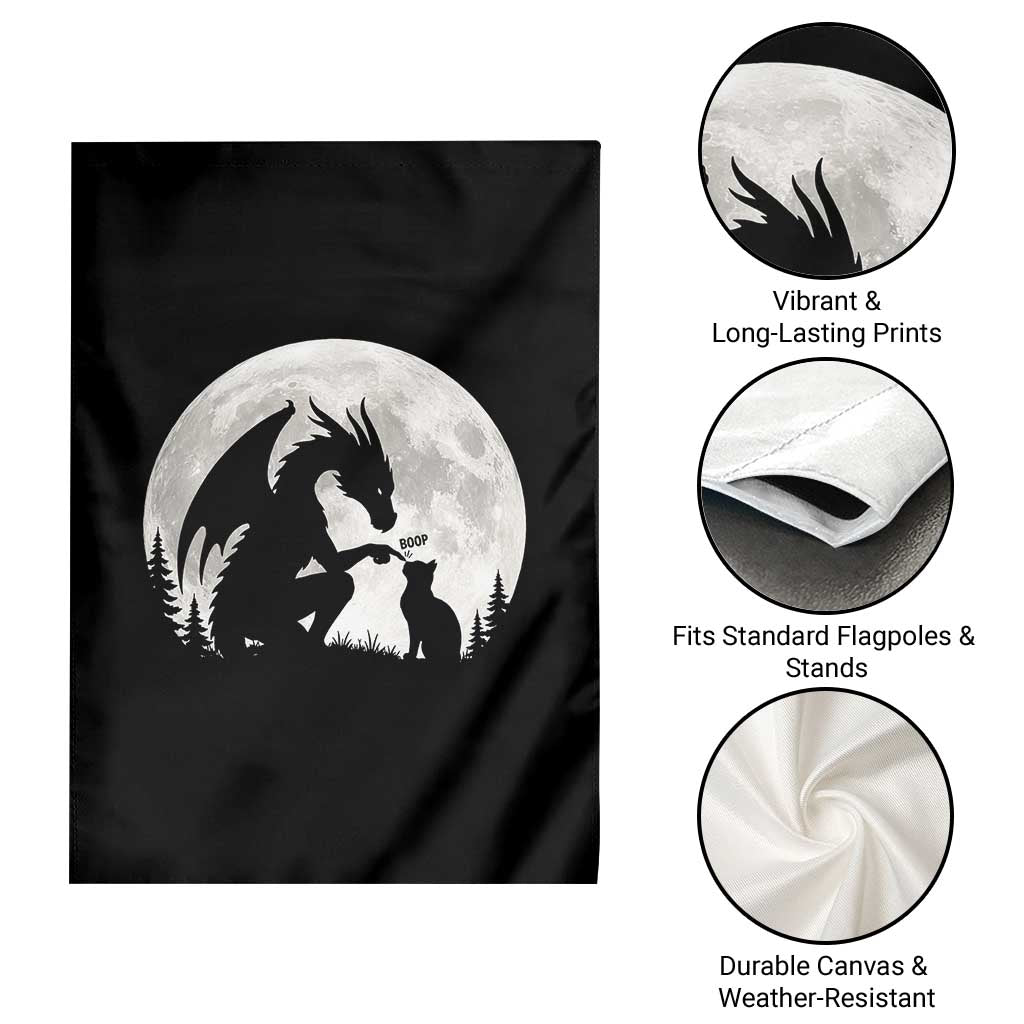Dragon Boop Cat Full Moon Graphic Garden Flag Cute Fantasy Animal RPG Gamers