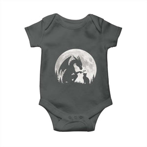 Dragon Boop Cat Full Moon Graphic Baby Onesie Cute Fantasy Animal RPG Gamers