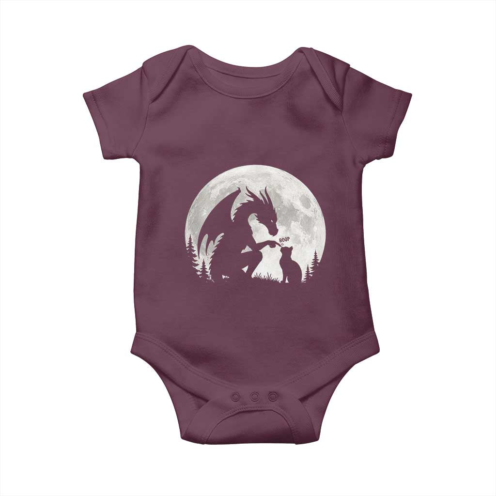 Dragon Boop Cat Full Moon Graphic Baby Onesie Cute Fantasy Animal RPG Gamers
