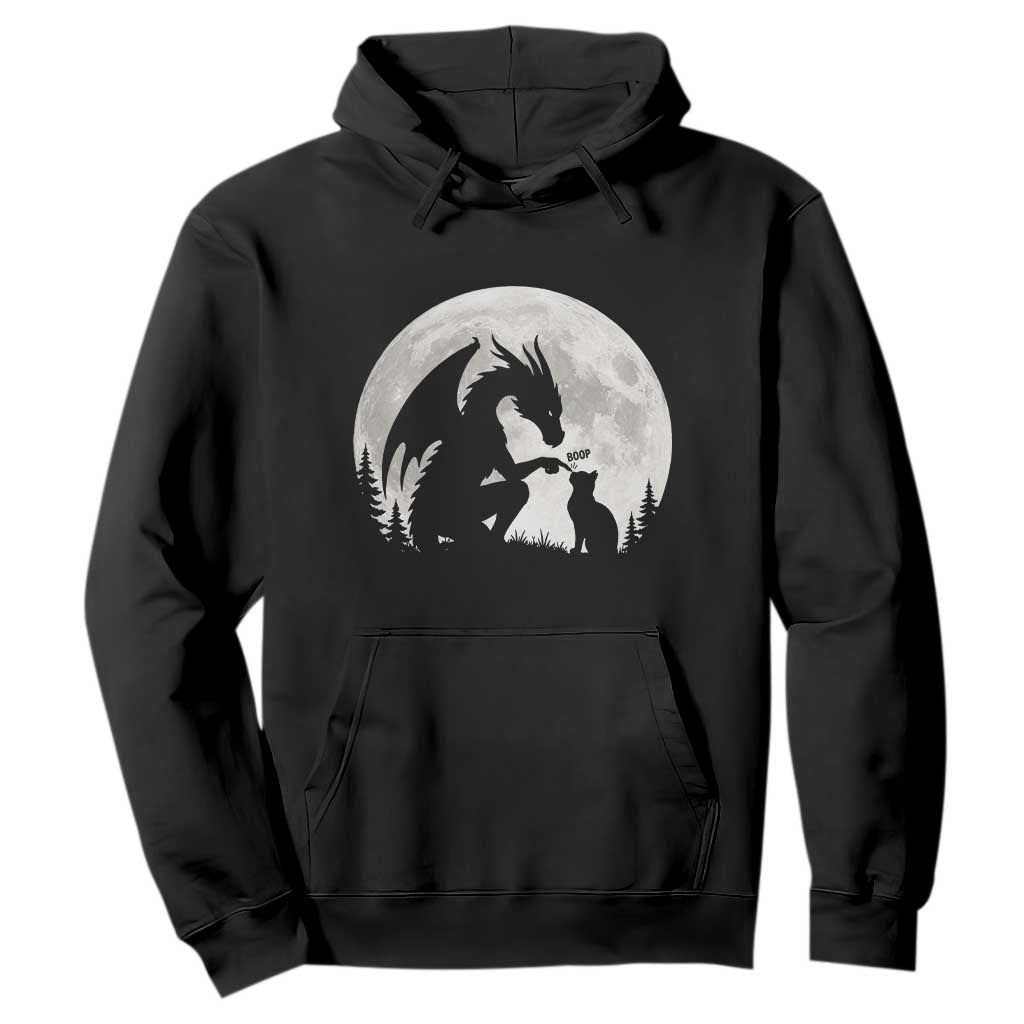 Dragon Boop Cat Full Moon Graphic Hoodie Cute Fantasy Animal RPG Gamers TS02 Black Print Your Wear