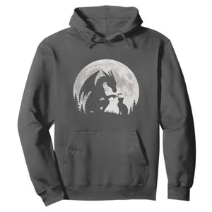 Dragon Boop Cat Full Moon Graphic Hoodie Cute Fantasy Animal RPG Gamers