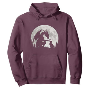 Dragon Boop Cat Full Moon Graphic Hoodie Cute Fantasy Animal RPG Gamers