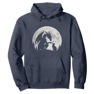 Dragon Boop Cat Full Moon Graphic Hoodie Cute Fantasy Animal RPG Gamers