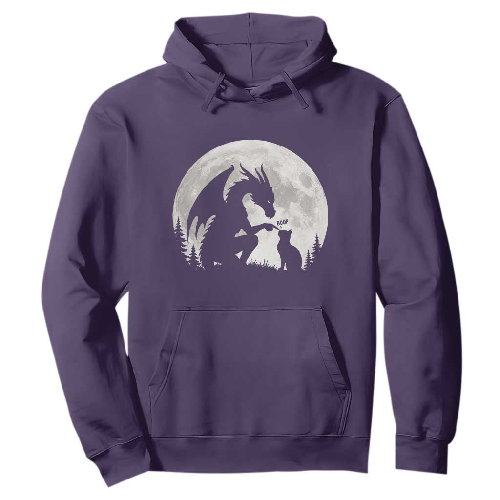 Dragon Boop Cat Full Moon Graphic Hoodie Cute Fantasy Animal RPG Gamers