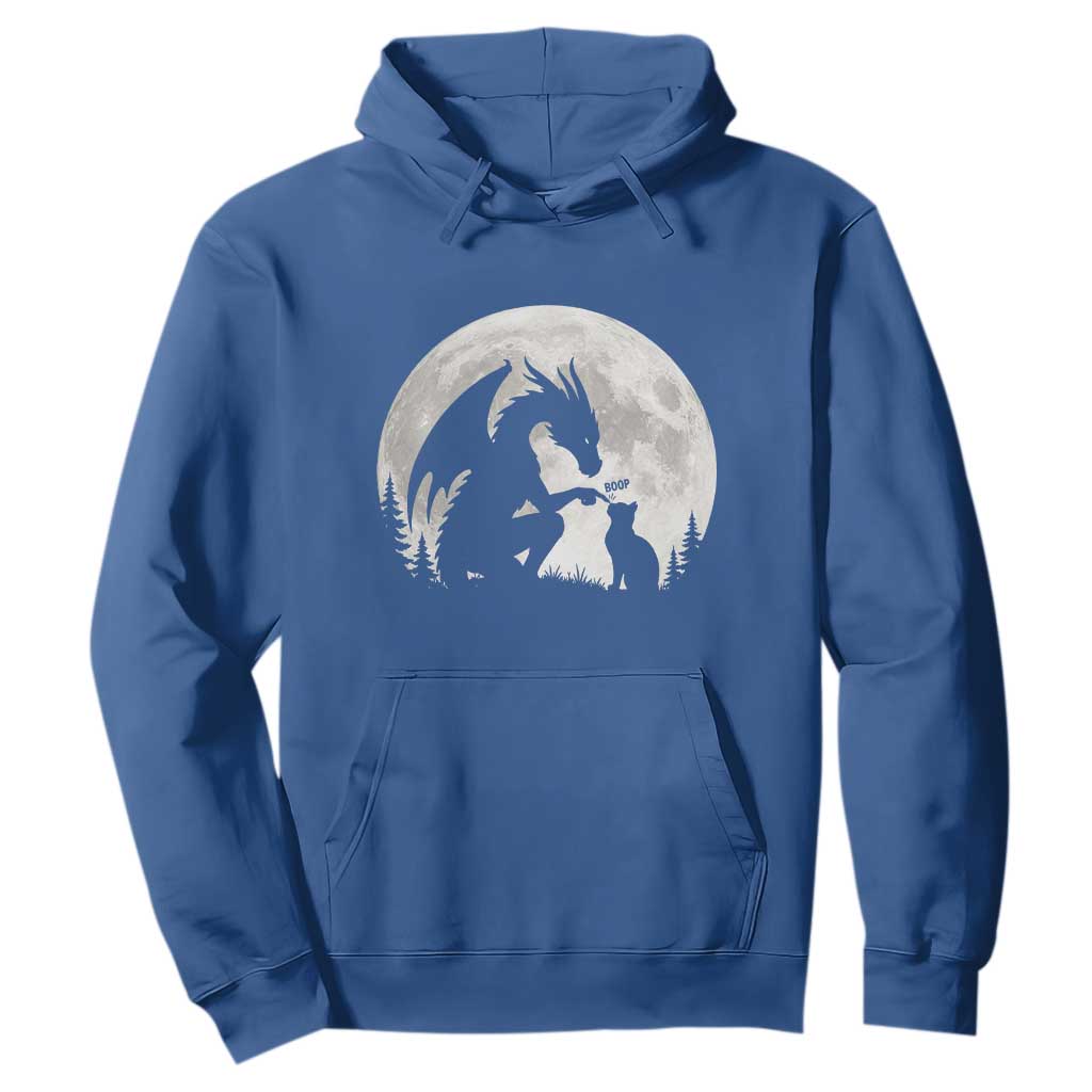 Dragon Boop Cat Full Moon Graphic Hoodie Cute Fantasy Animal RPG Gamers