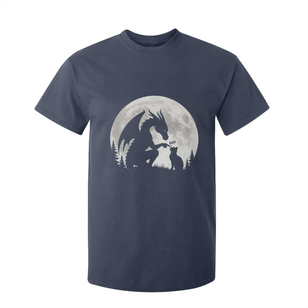 Dragon Boop Cat Full Moon Graphic T Shirt For Kid Cute Fantasy Animal RPG Gamers