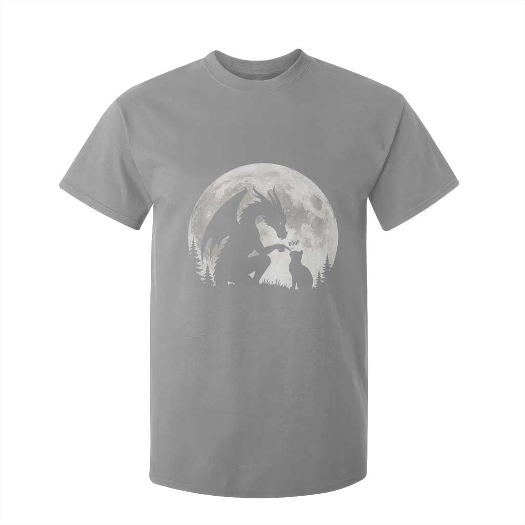 Dragon Boop Cat Full Moon Graphic T Shirt For Kid Cute Fantasy Animal RPG Gamers