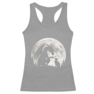 Dragon Boop Cat Full Moon Graphic Racerback Tank Top Cute Fantasy Animal RPG Gamers