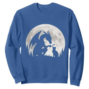 Dragon Boop Cat Full Moon Graphic Sweatshirt Cute Fantasy Animal RPG Gamers