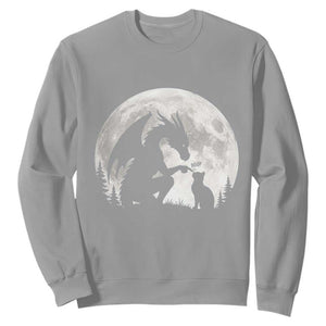 Dragon Boop Cat Full Moon Graphic Sweatshirt Cute Fantasy Animal RPG Gamers