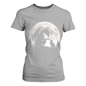 Dragon Boop Cat Full Moon Graphic T Shirt For Women Cute Fantasy Animal RPG Gamers