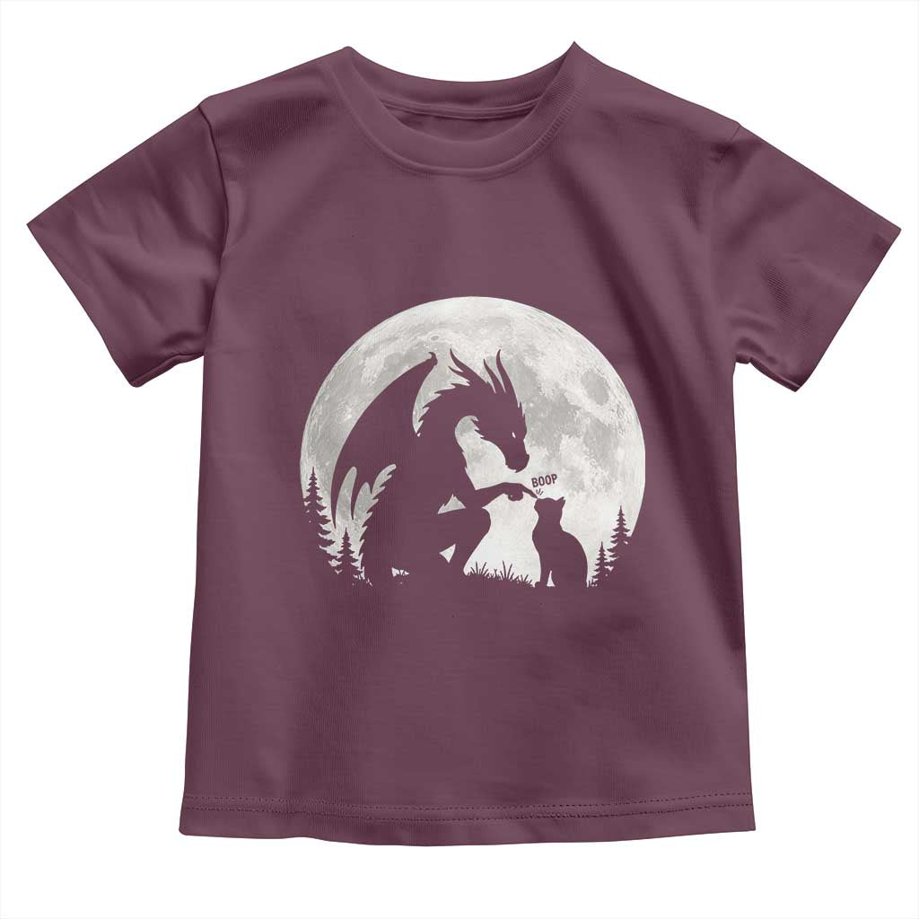 Dragon Boop Cat Full Moon Graphic Toddler T Shirt Cute Fantasy Animal RPG Gamers