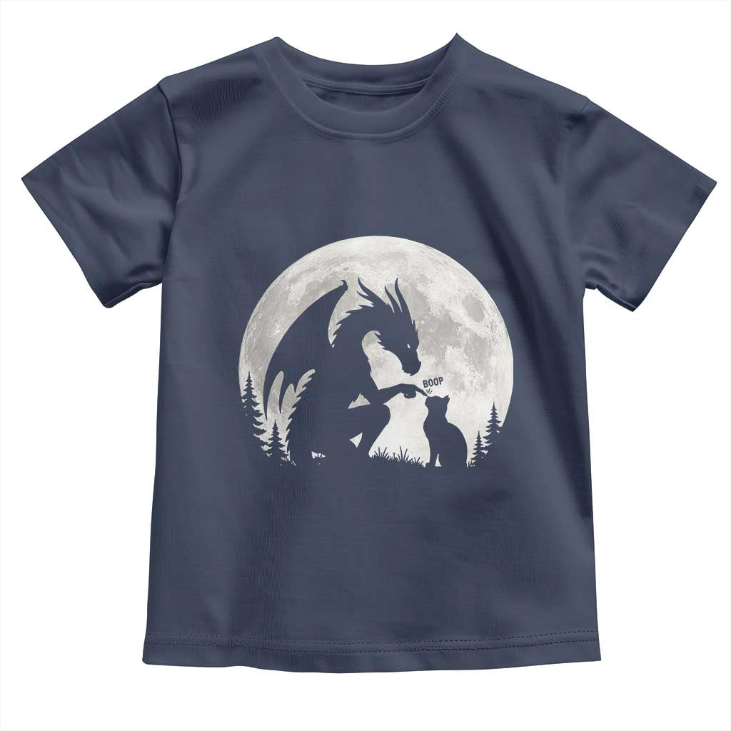 Dragon Boop Cat Full Moon Graphic Toddler T Shirt Cute Fantasy Animal RPG Gamers