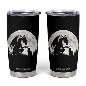 Dragon Boop Cat Full Moon Graphic Tumbler Cup Cute Fantasy Animal RPG Gamers