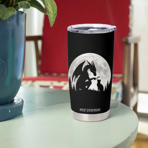 Dragon Boop Cat Full Moon Graphic Tumbler Cup Cute Fantasy Animal RPG Gamers