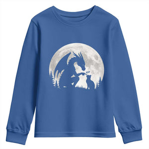 Dragon Boop Cat Full Moon Graphic Youth Sweatshirt Cute Fantasy Animal RPG Gamers