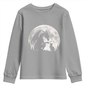 Dragon Boop Cat Full Moon Graphic Youth Sweatshirt Cute Fantasy Animal RPG Gamers