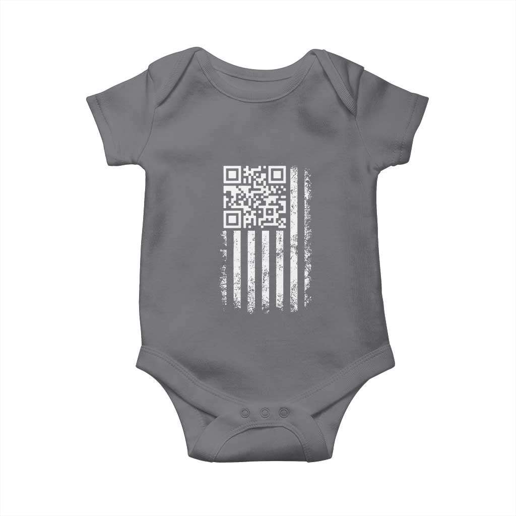 Funny QR Scan Me Trump Dancing Baby Onesie Mr President 45 47 TS02 Charcoal Print Your Wear