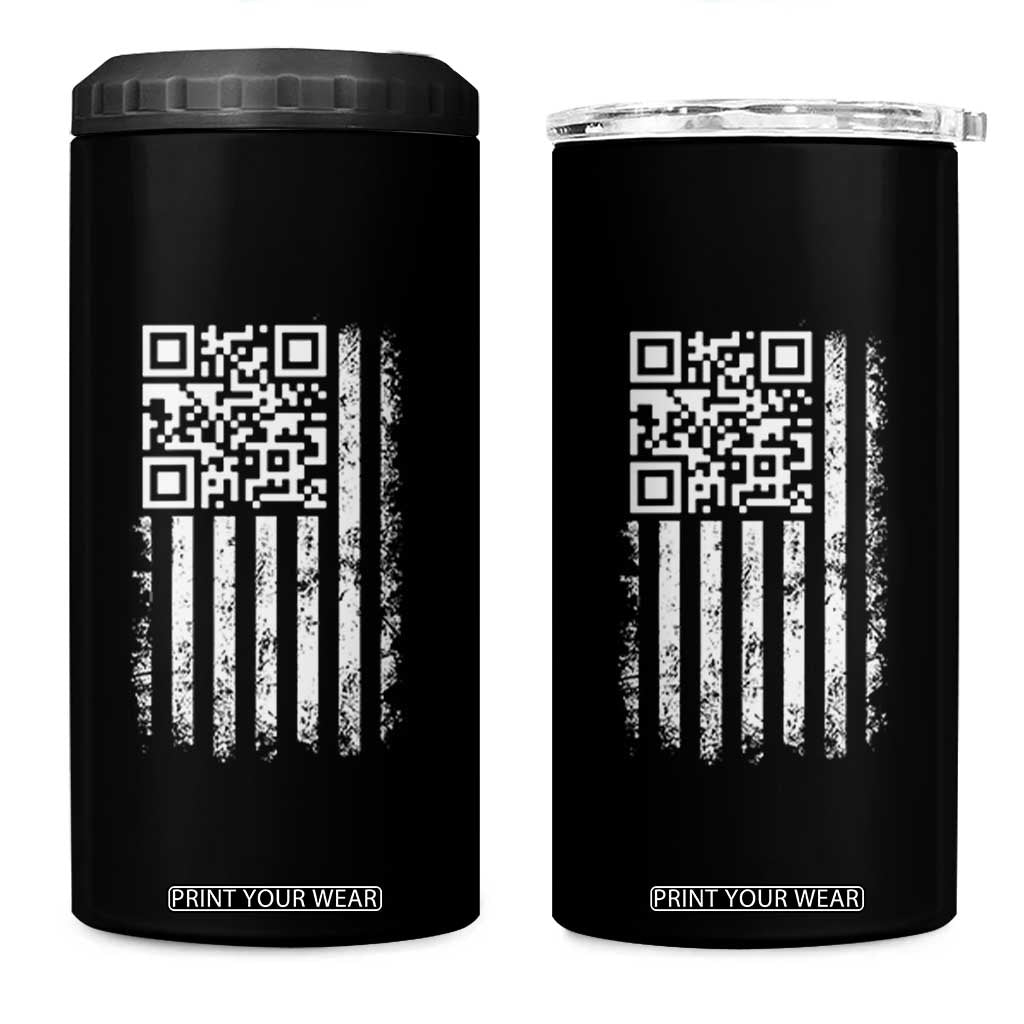 Funny QR Scan Me Trump Dancing 4 in 1 Can Cooler Tumbler Mr President 45 47 TS02 One Size: 16 oz Black Print Your Wear