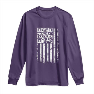Funny QR Scan Me Trump Dancing Long Sleeve Shirt Mr President 45 47 TS02 Purple Print Your Wear