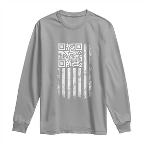 Funny QR Scan Me Trump Dancing Long Sleeve Shirt Mr President 45 47 TS02 Sport Gray Print Your Wear