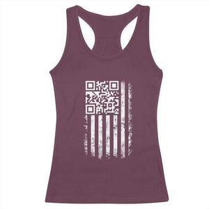 Funny QR Scan Me Trump Dancing Racerback Tank Top Mr President 45 47 TS02 Maroon Print Your Wear