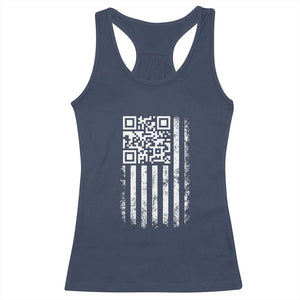 Funny QR Scan Me Trump Dancing Racerback Tank Top Mr President 45 47 TS02 Navy Print Your Wear