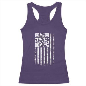 Funny QR Scan Me Trump Dancing Racerback Tank Top Mr President 45 47 TS02 Purple Print Your Wear
