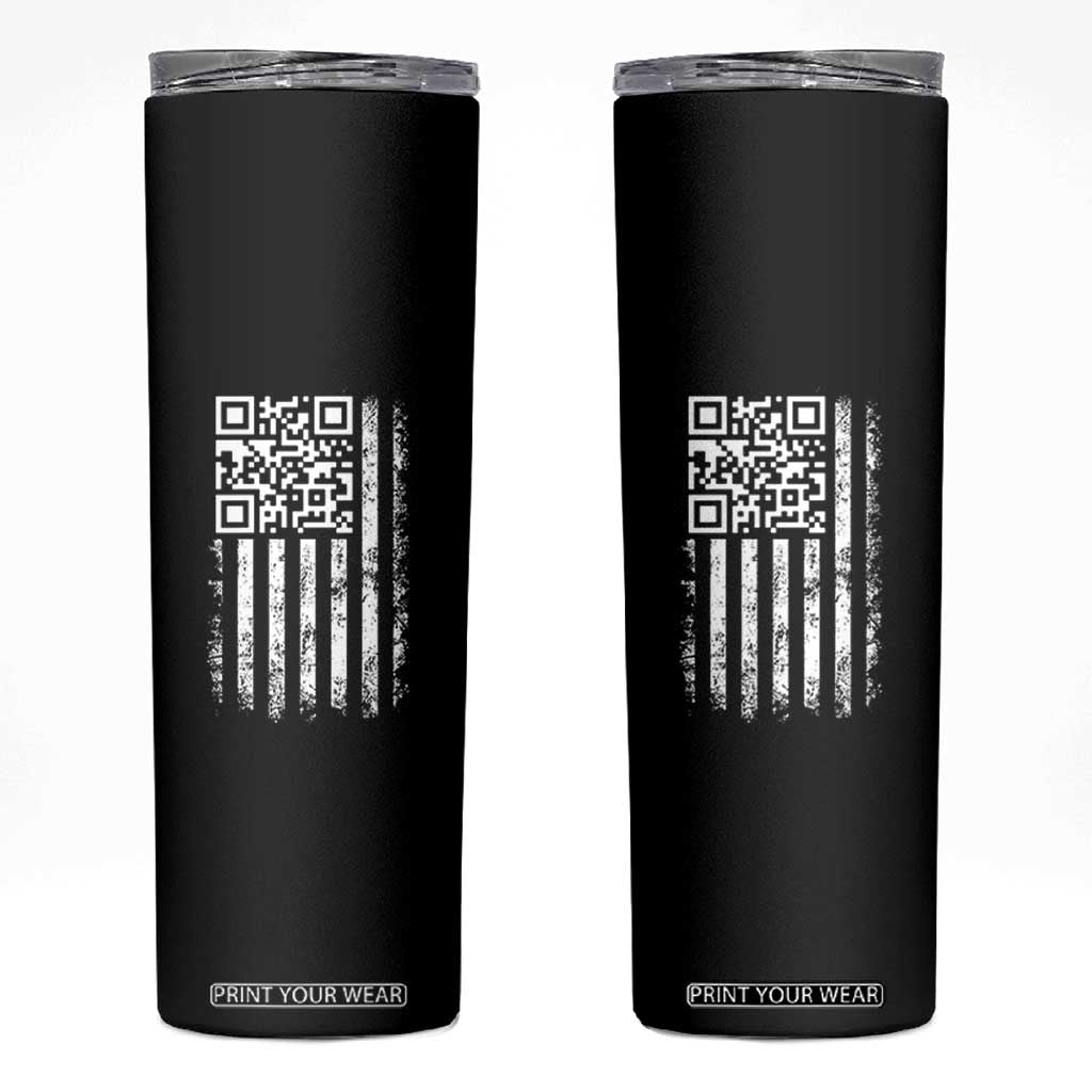 Funny QR Scan Me Trump Dancing Skinny Tumbler Mr President 45 47 TS02 Black Print Your Wear