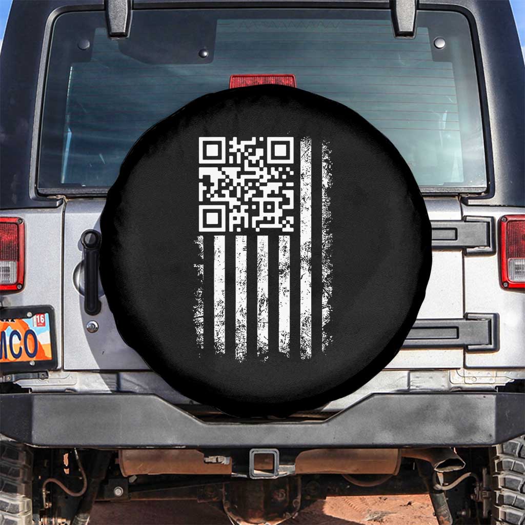 Funny QR Scan Me Trump Dancing Spare Tire Cover Mr President 45 47 TS02 No hole Black Print Your Wear